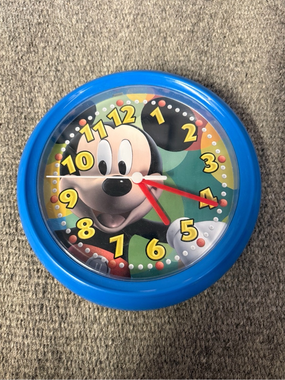 Blue Mickey Mouse Kids Wall Clock